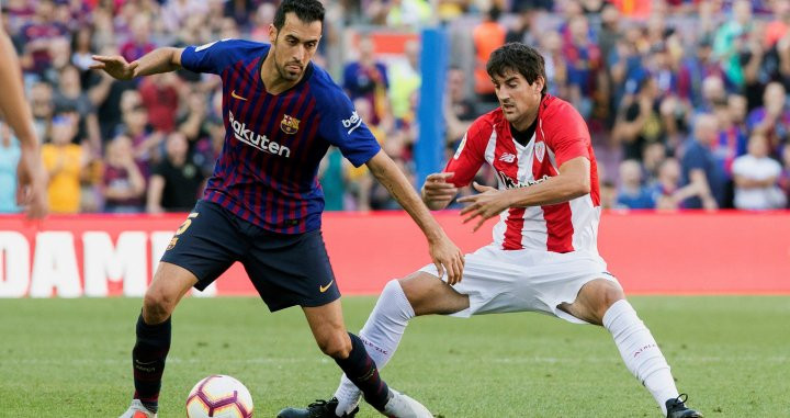 Una foto de Sergio Busquets durante el partido contra el Athletic / EFE