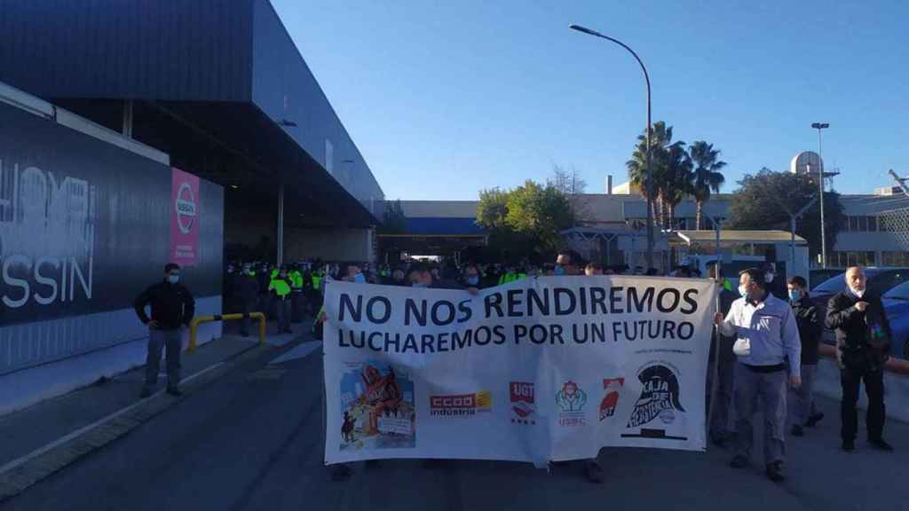 Manifestación de los empleados de Nissan en Barcelona ante la incertidumbre del plan de reindustrialización / CEDIDA