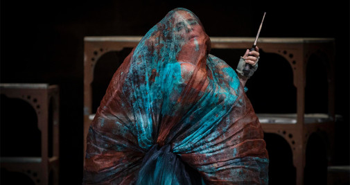  La actriz Aitana Sánchez-Gijón, durante su actuación la pasada noche en la obra Malvivir de la compañía Ay Teatro - EFE/Villar López