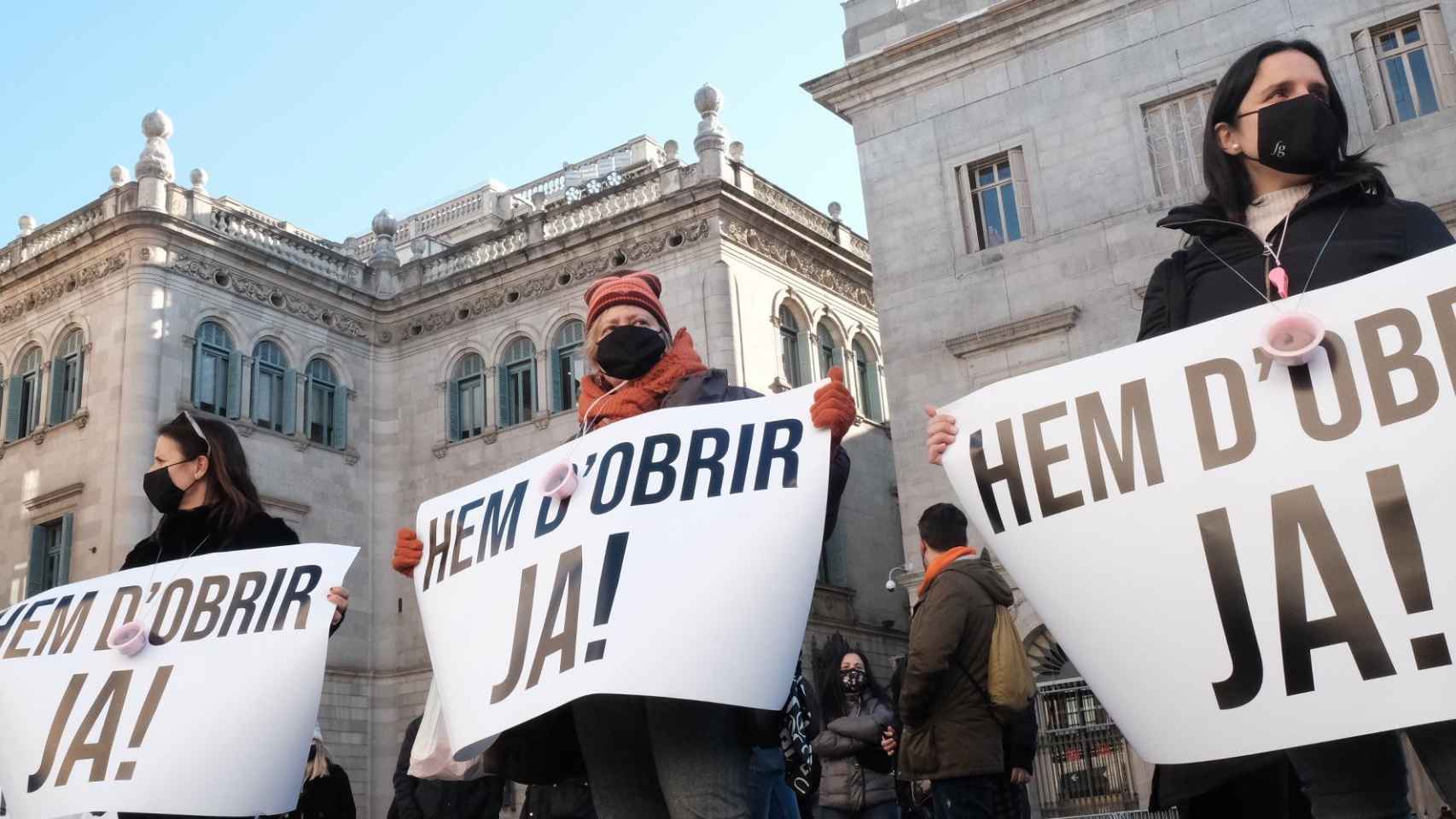 Concentración de los sectores del comercio y la restauración de Cataluña para reclamar un Plan Económico de Choque urgente y evitar la destrucción de 120.000 puestos de trabajo