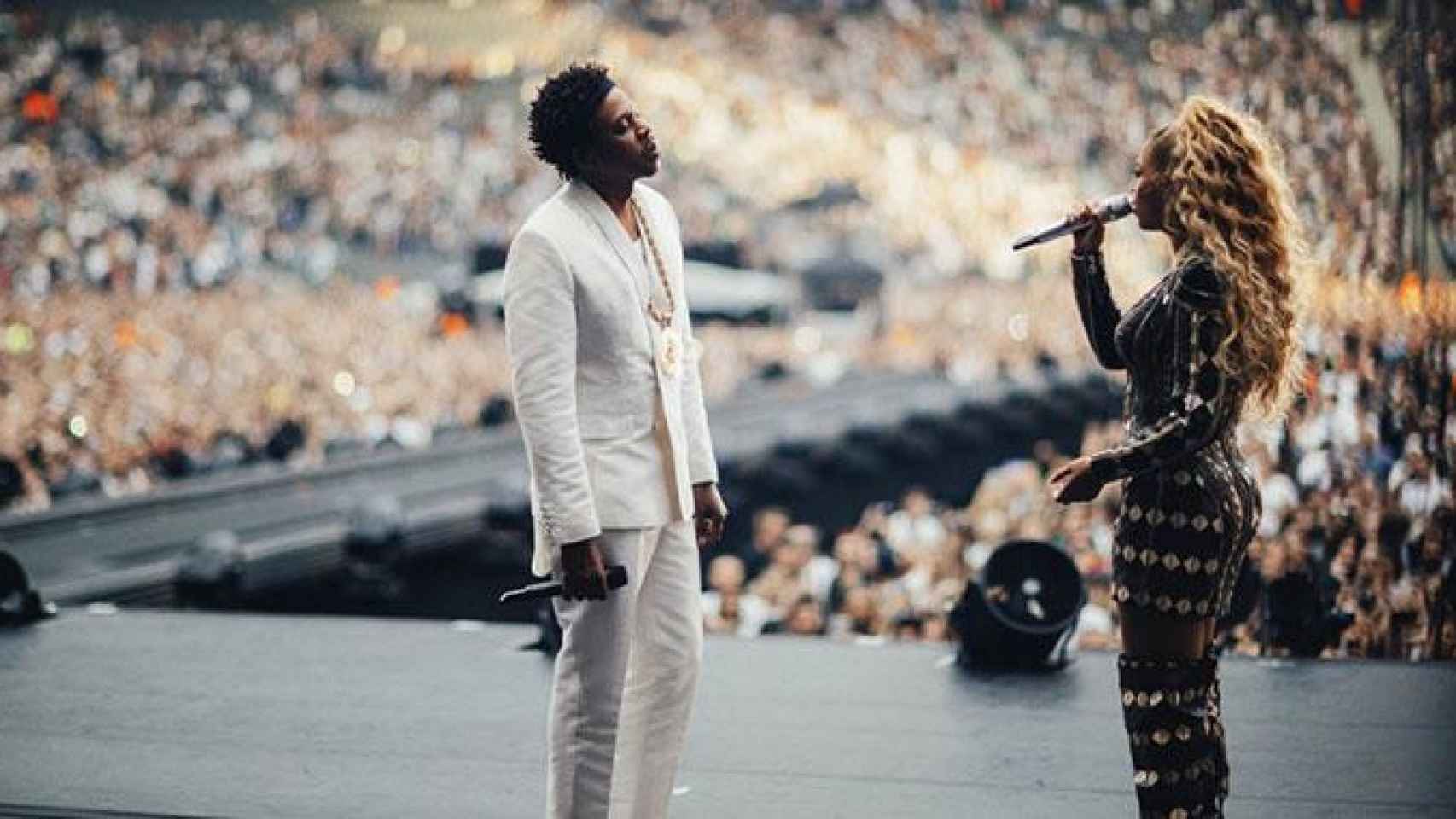 Jay-Z y Beyoncé durante su concierto en Berlín de la gira OTR II, que llenó el Estadi Olímpic de Barcelona / CG