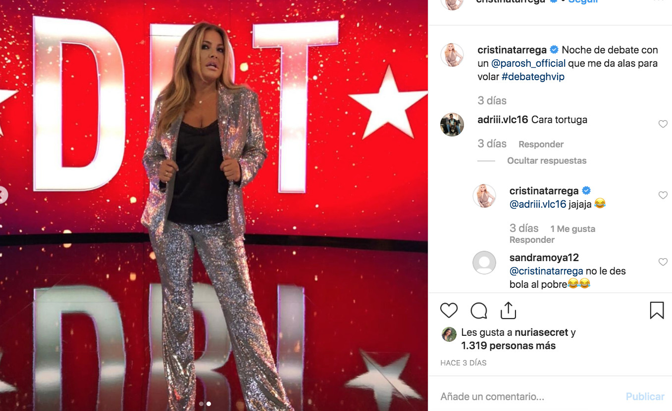 Cristina Tárrega posa con la cara más rara que jamás has visto / INSTAGRAM