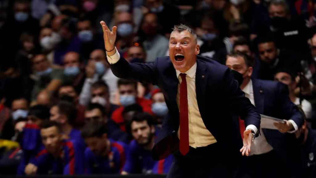 Jasikevicius grita a sus jugadores / EFE