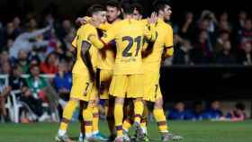 Carles Pérez celebrando un gol con el Barça / EFE