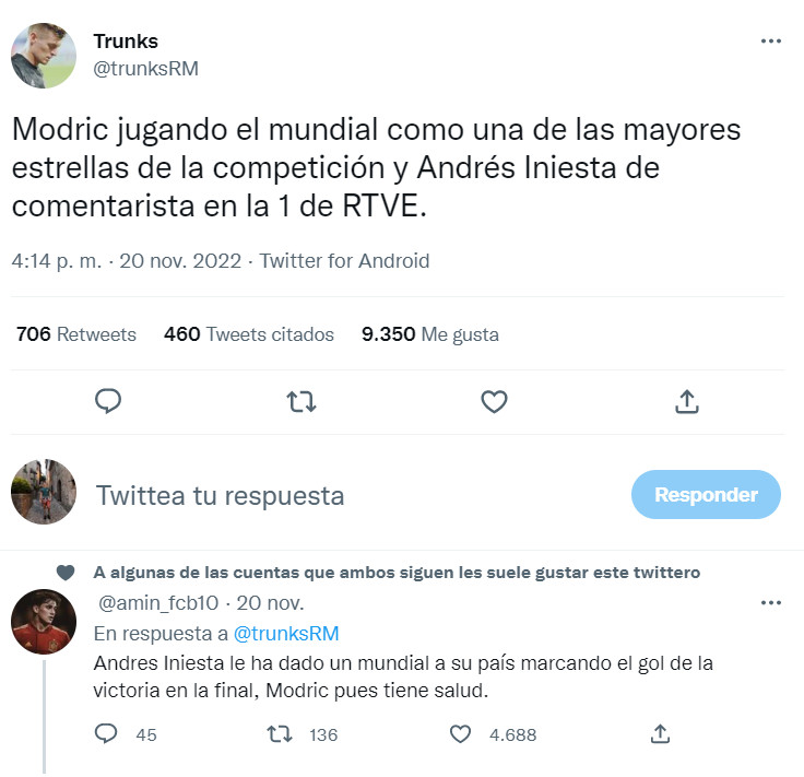 El sector madridista se ceba con Iniesta en redes TWITTER