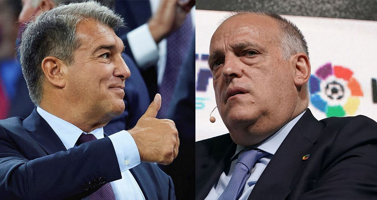 Joan Laporta y Javier Tebas mantienen una relación controvertida / CULEMANIA