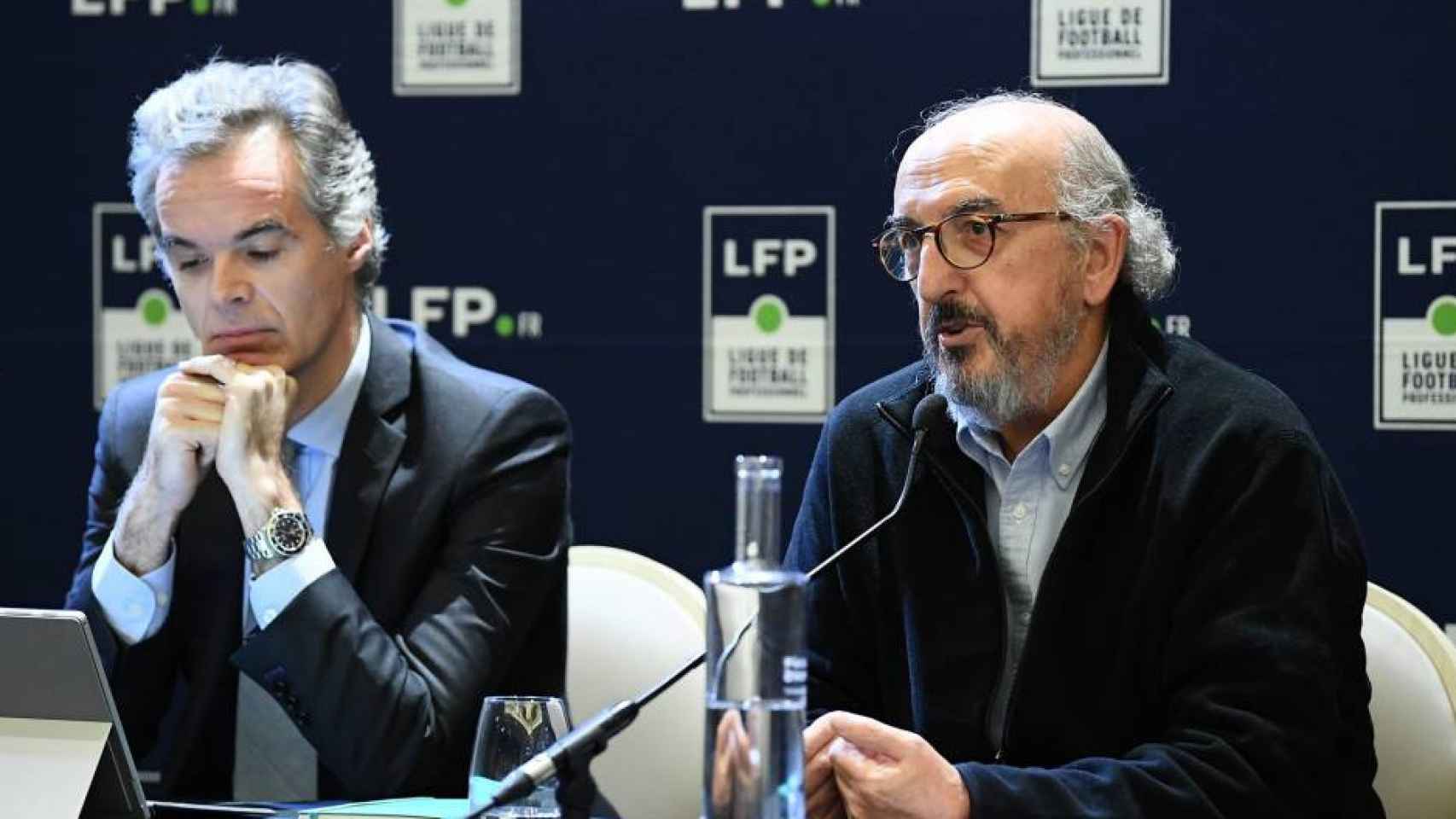 Julien Bergeaud y Jaume Roures en un acto de Telefoot / Mediapro