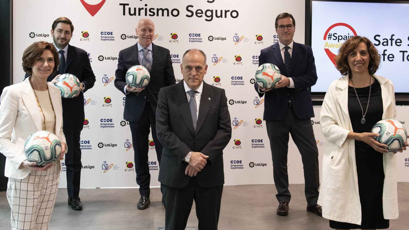 Javier Tebas con Irene Lozano en una acto de la Liga / Redes