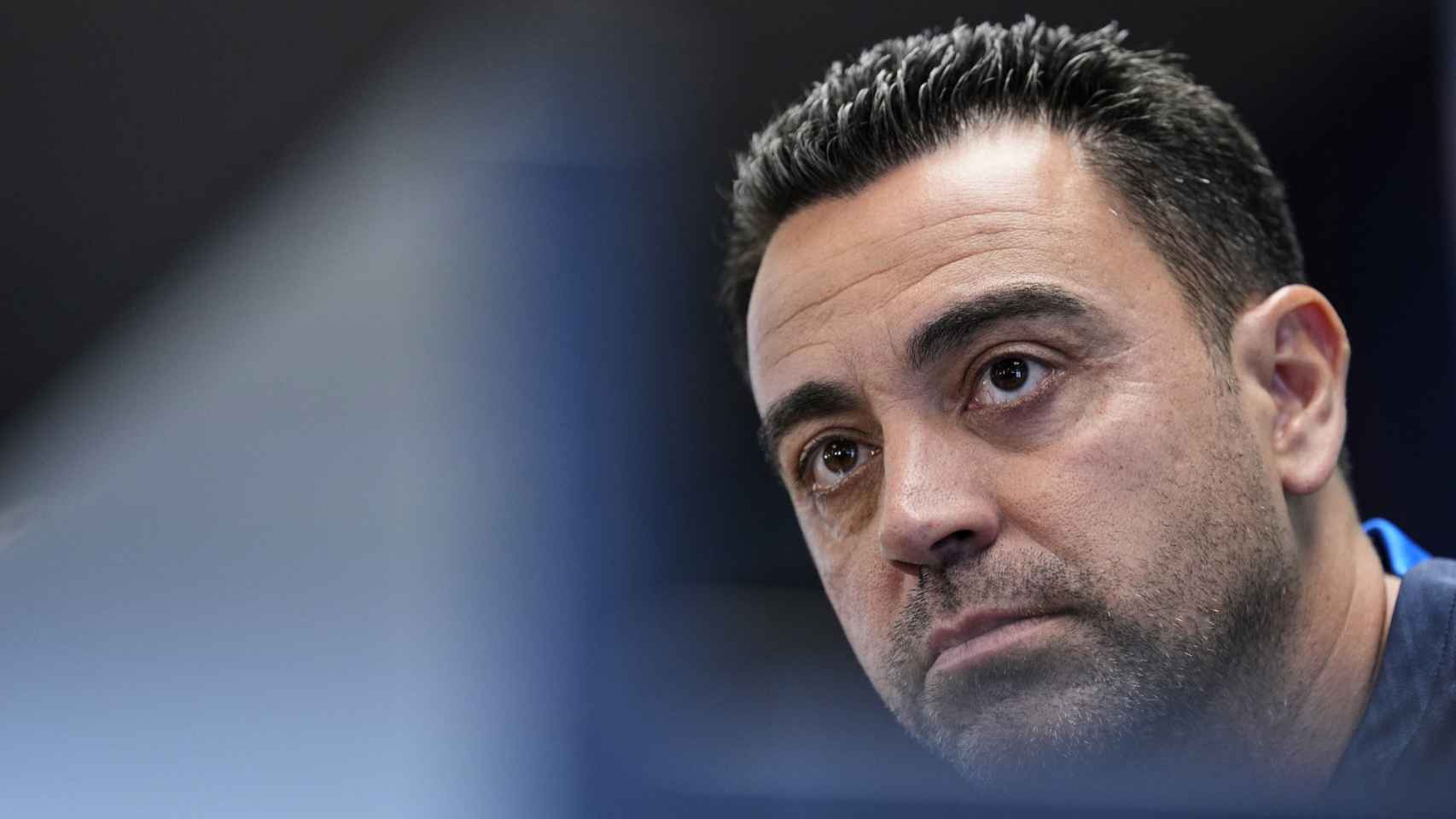 Xavi Hernández, compareciendo en rueda de prensa tras la hecatombe ante el Real Madrid / EFE