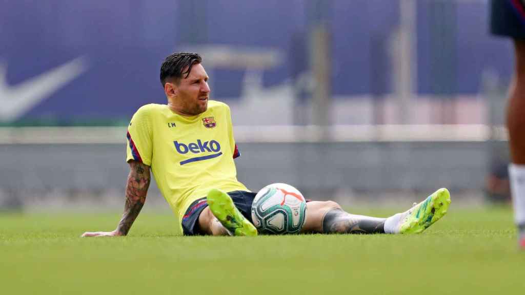 Messi durante un entrenamiento del Barça / FC Barcelona