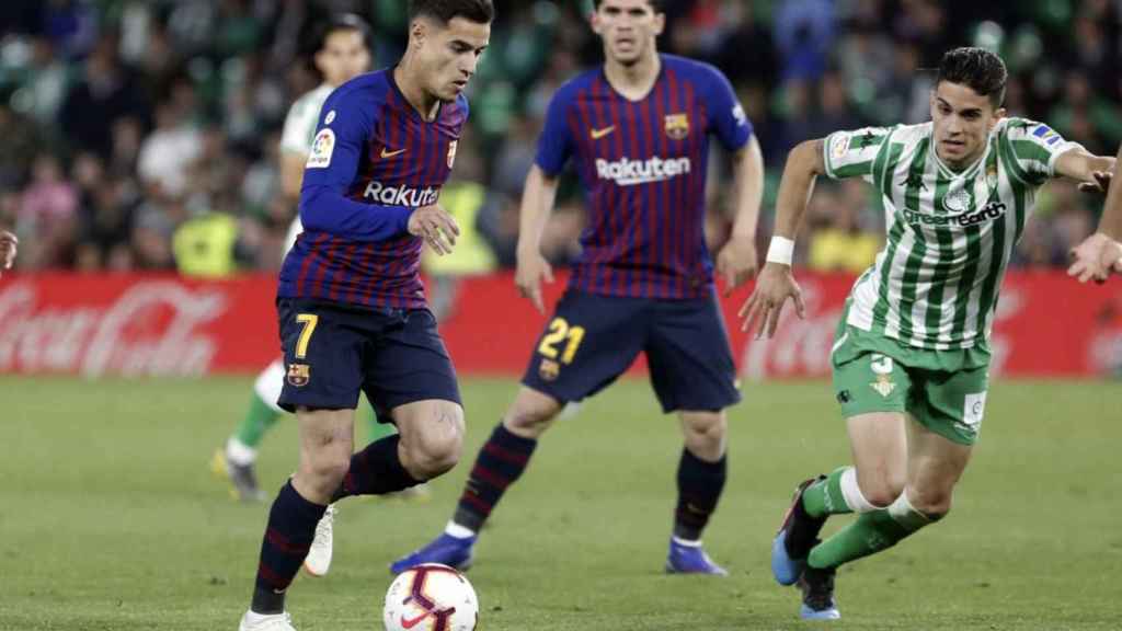 Una foto de Philippe Coutinho durante un el partido contra el Betis / FCB