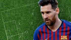 Leo Messi y un dibujo táctico / FOTOMONTAJE DE CULEMANÍA