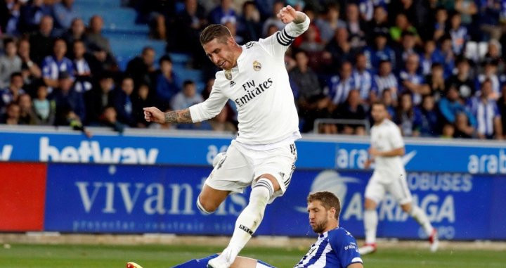 Sergio Ramos durante el partido Alavés-Real Madrid / EFE
