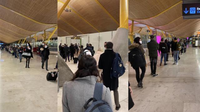 Colas que escenifican el éxodo aéreo en Madrid / CG