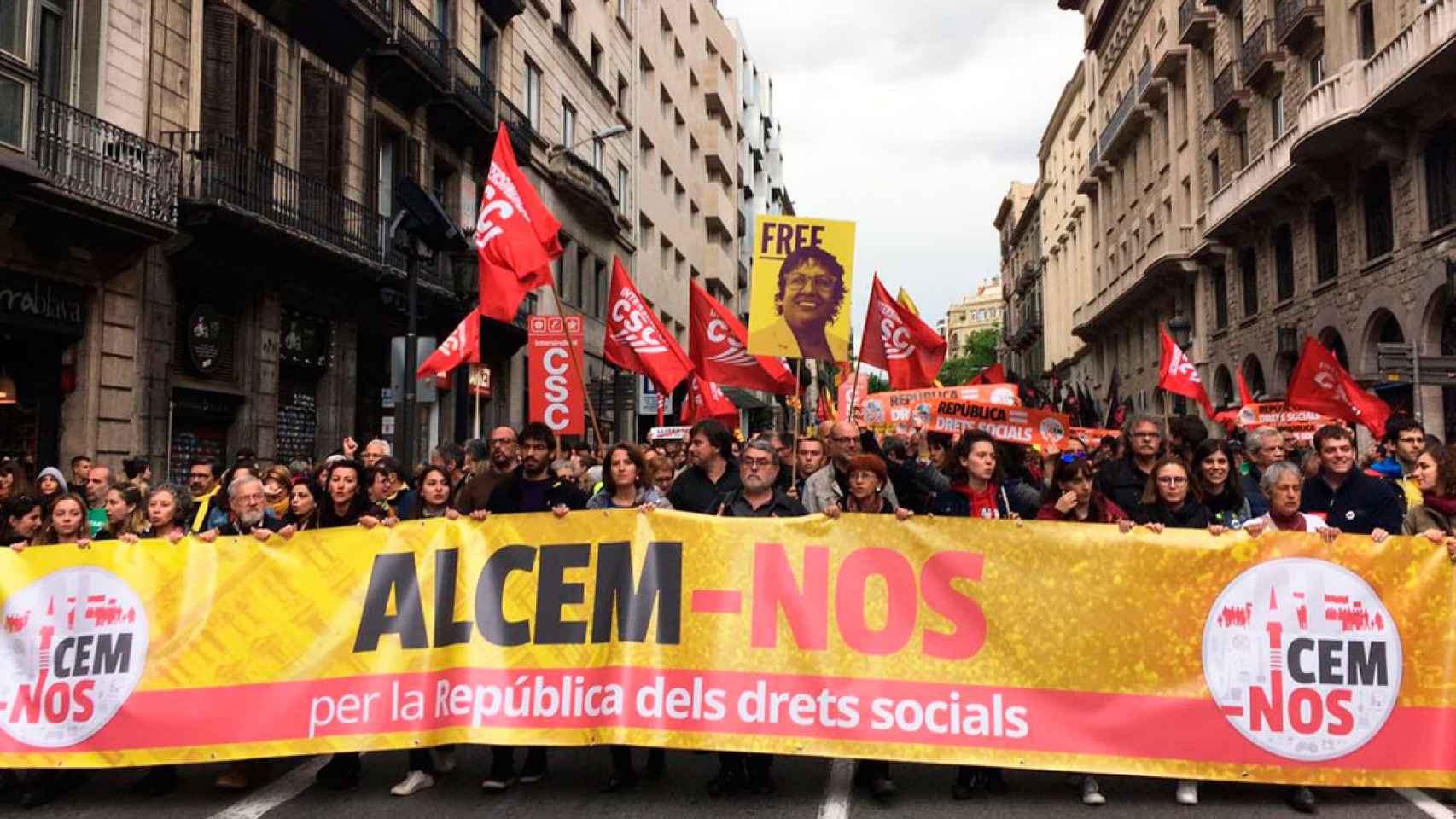 Imagen de una manifestación convocada por Intersindical y ANC / Cedida