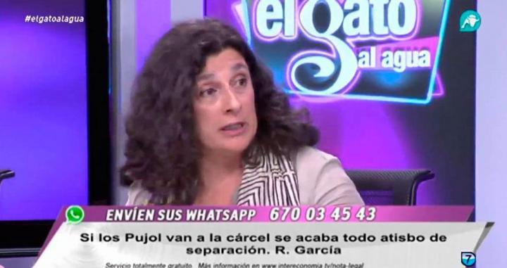 Captura de una intervención de Miriam Tey en una tertulia televisiva