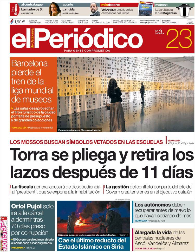 portada periodico 23 marzo 2019