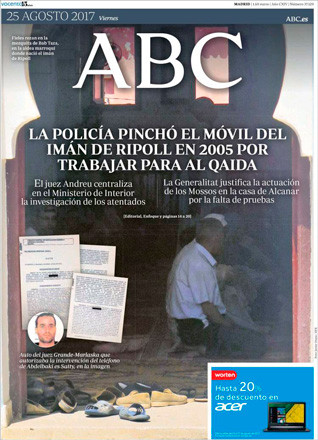 Portada de 'ABC' del 25 de agosto de 2017 / CG