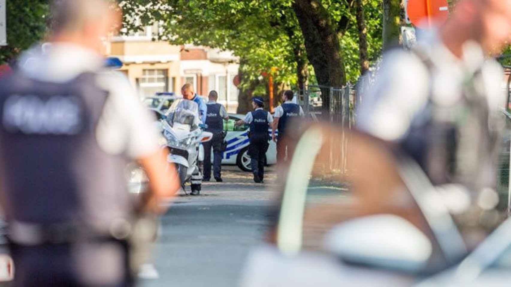 Escena del ataque con machete del sábado en Charleroi (Bélgica).