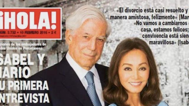 Una de las principales portadas de 'Hola' en lo que va de año, la primera entrevista de Isabel Preysler y Mario Vargas Llosa.