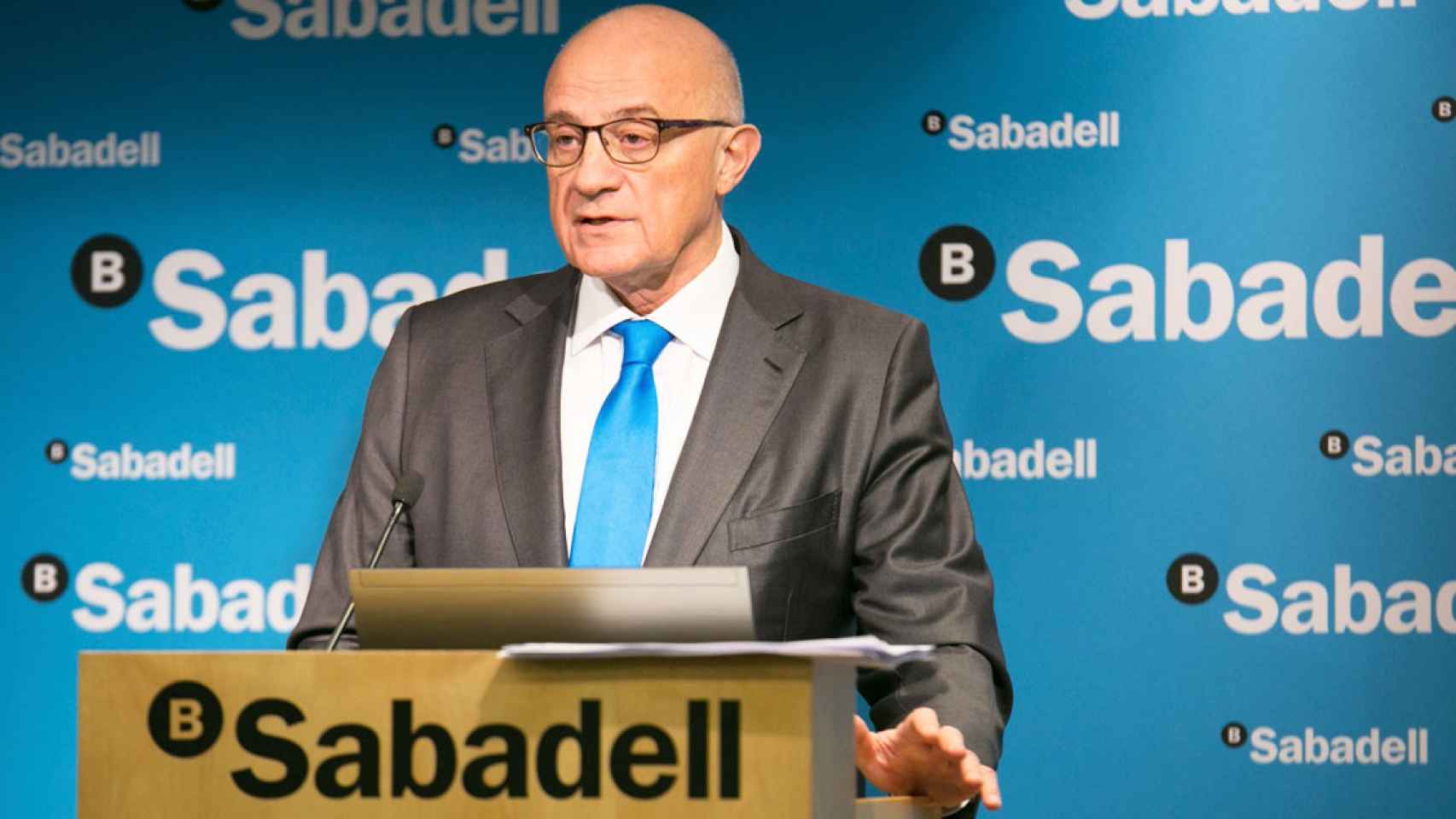 Josep Oliu, presidente del Banco Sabadell, en un acto corporativo