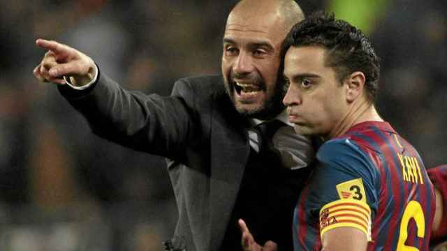 Una foto de Pep Guardiola y Xavi Hernández en el Barça