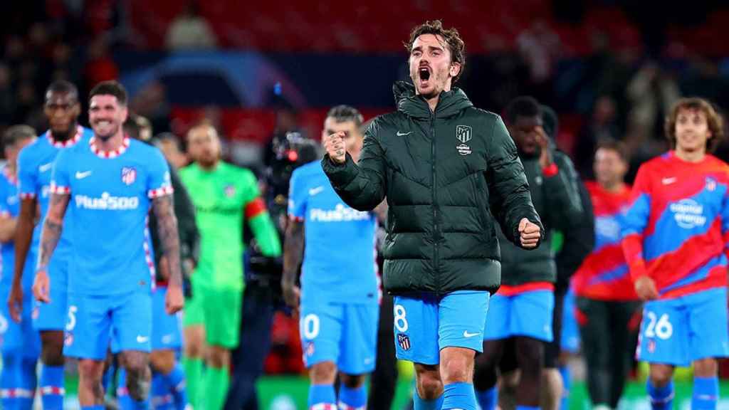 Antoine Griezmann, celebrando con Atlético, la clasificación a los cuartos de Champions League / Atleti