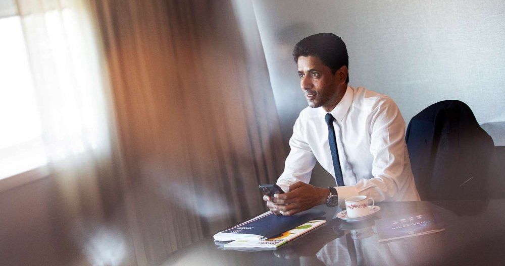 Nasser Al-Khelaifi en las oficinas del PSG, en una imagen de archivo / PSG