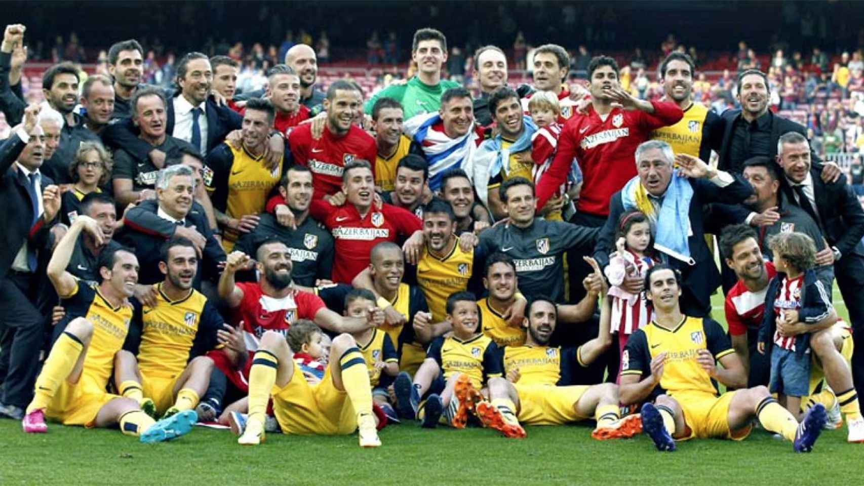 El Atlético de Madrid, celebrando una Liga en el Camp Nou / REDES