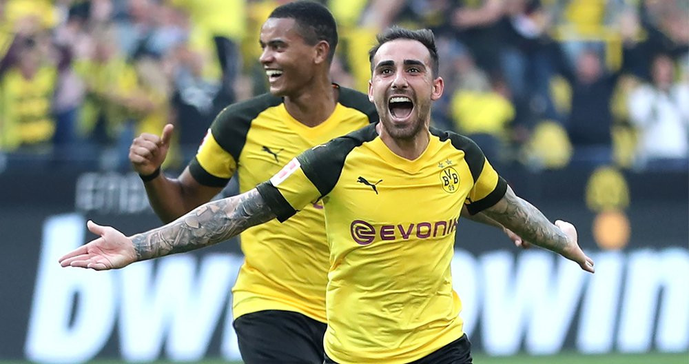 Paco Alcácer, ex del Barça, celebra un gol con el Borussia Dortmund / EFE