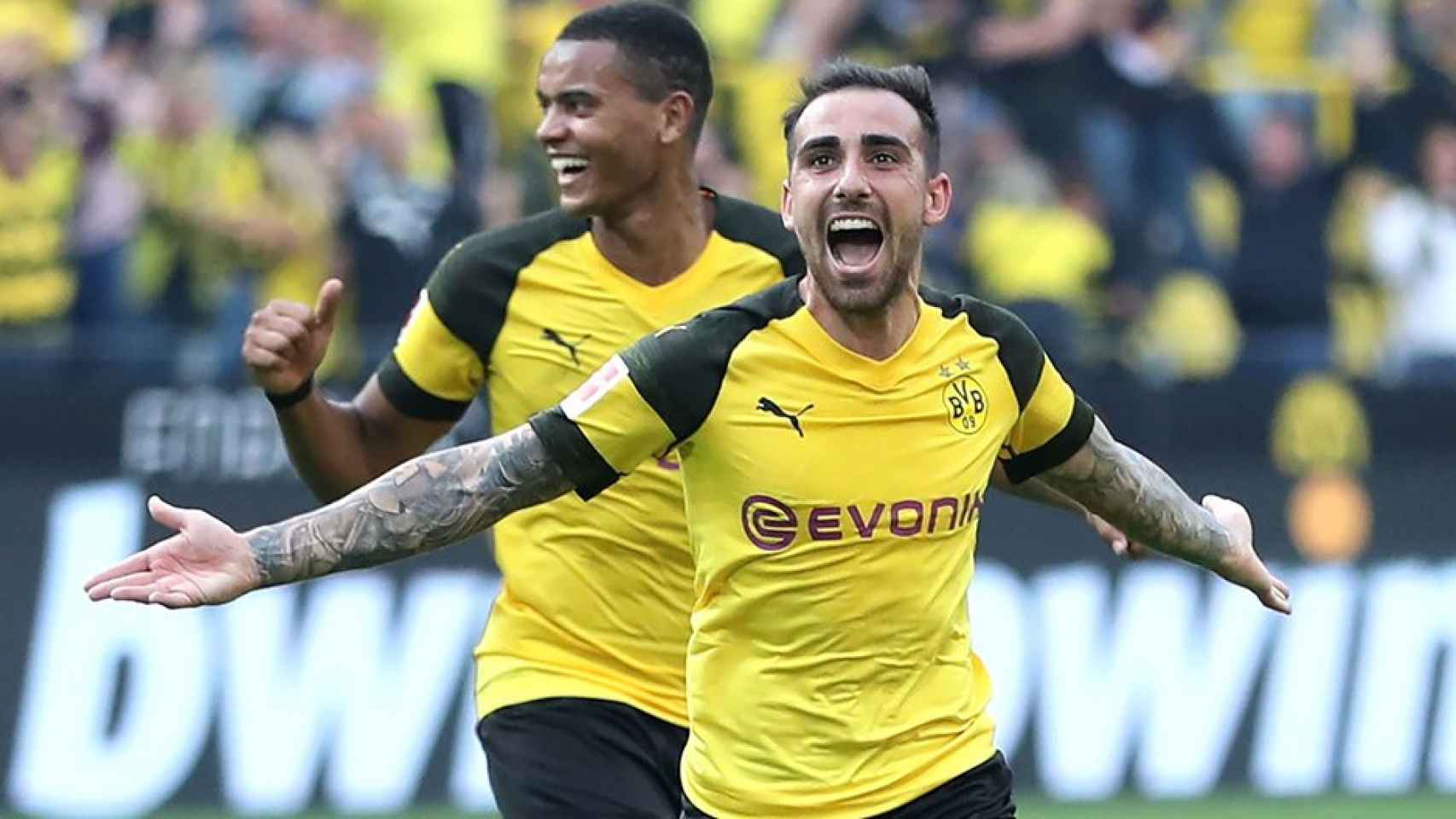 Paco Alcácer, ex del Barça, celebra un gol con el Borussia Dortmund / EFE