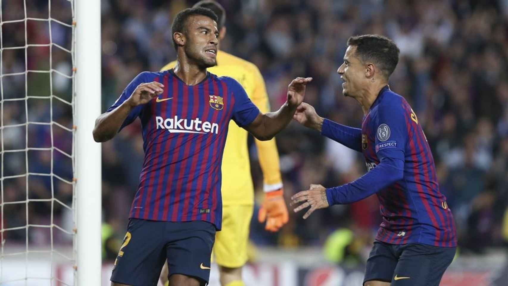 Rafinha no celebró el tanto conseguido contra el Inter de Milán / EFE