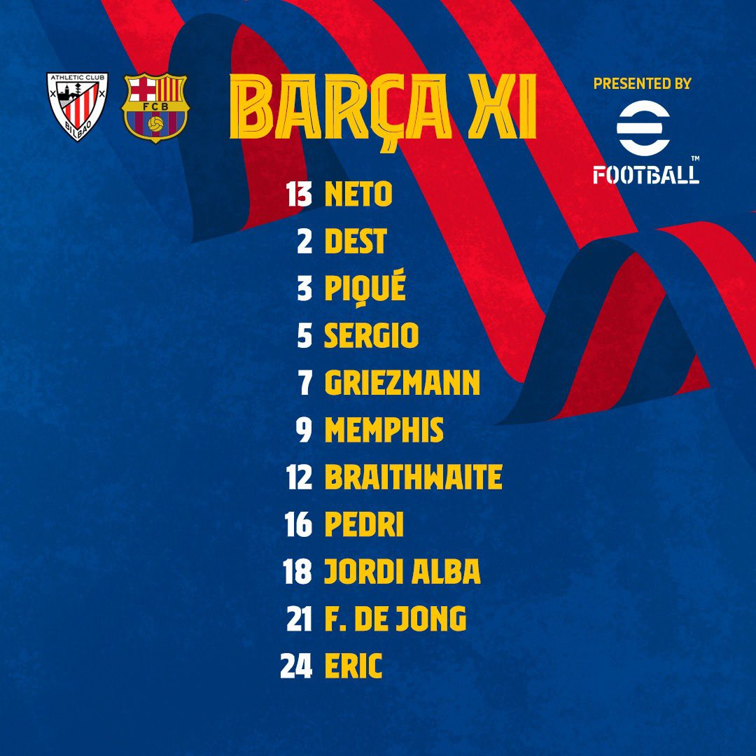 Once inicial del Barça ante el Athletic Club / FCB