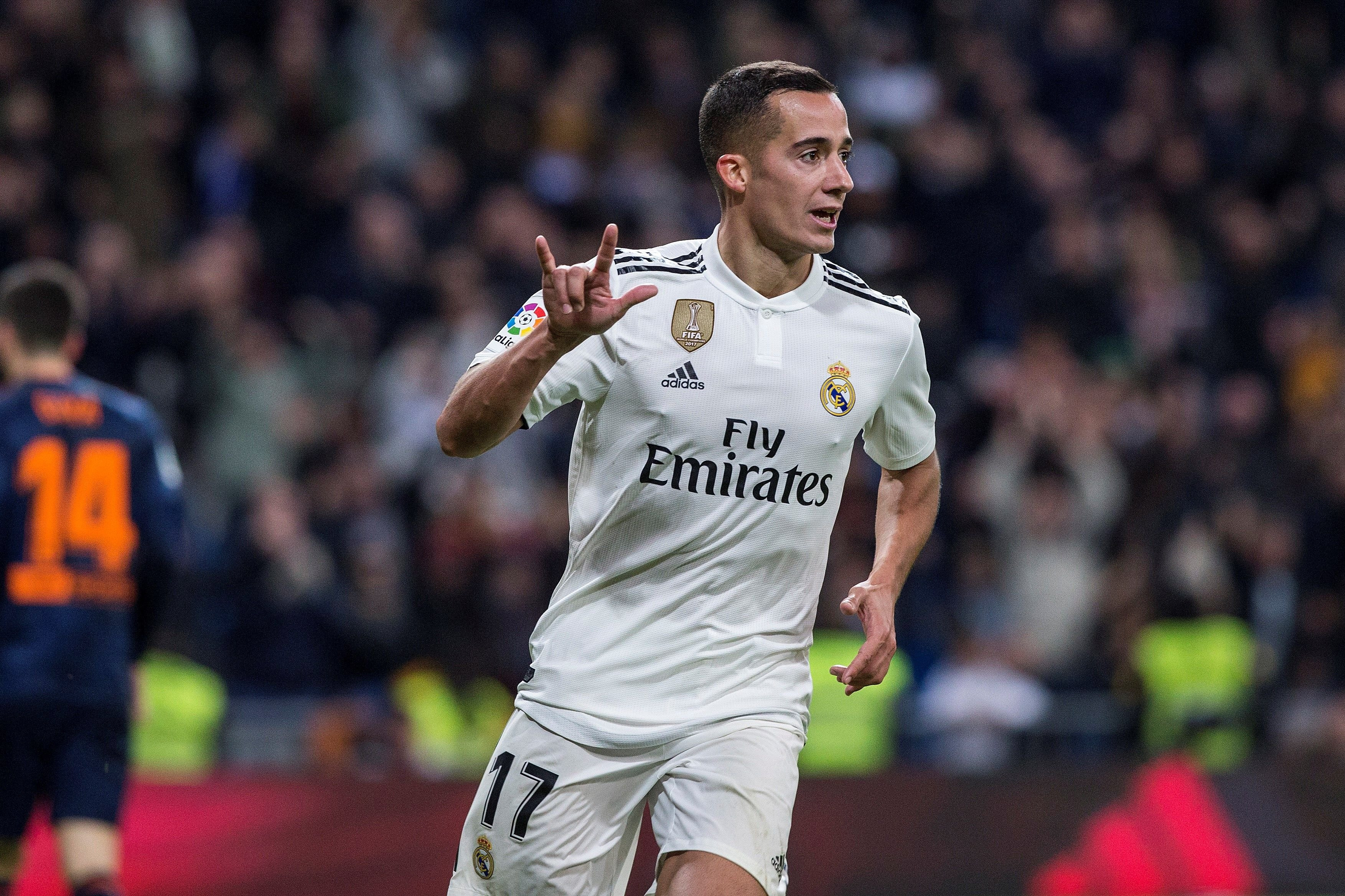 Lucas Vázquez celebra su gol frente a Valencia / EFE