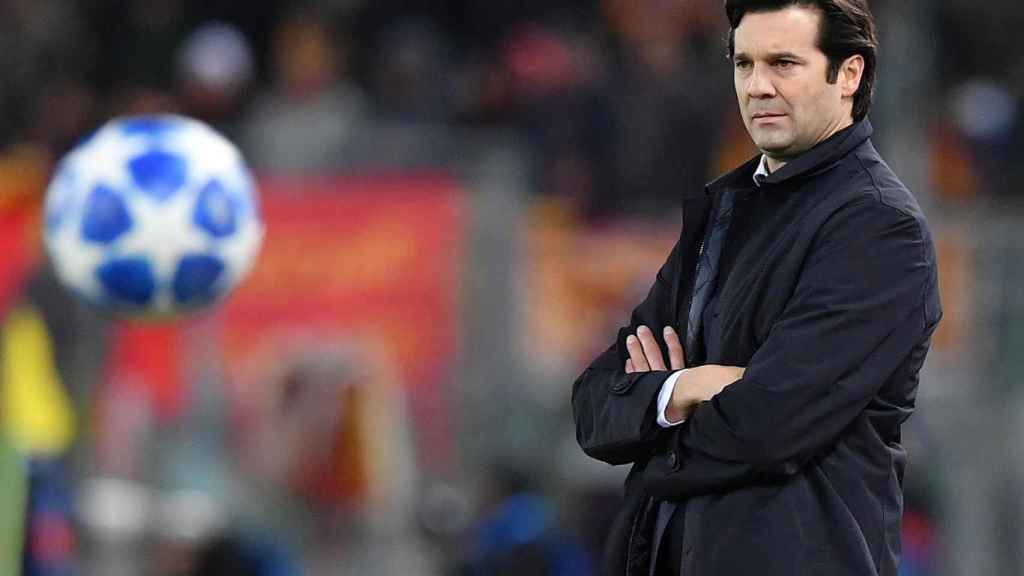 Santiago Solari en el banquillo del Real Madrid / EFE