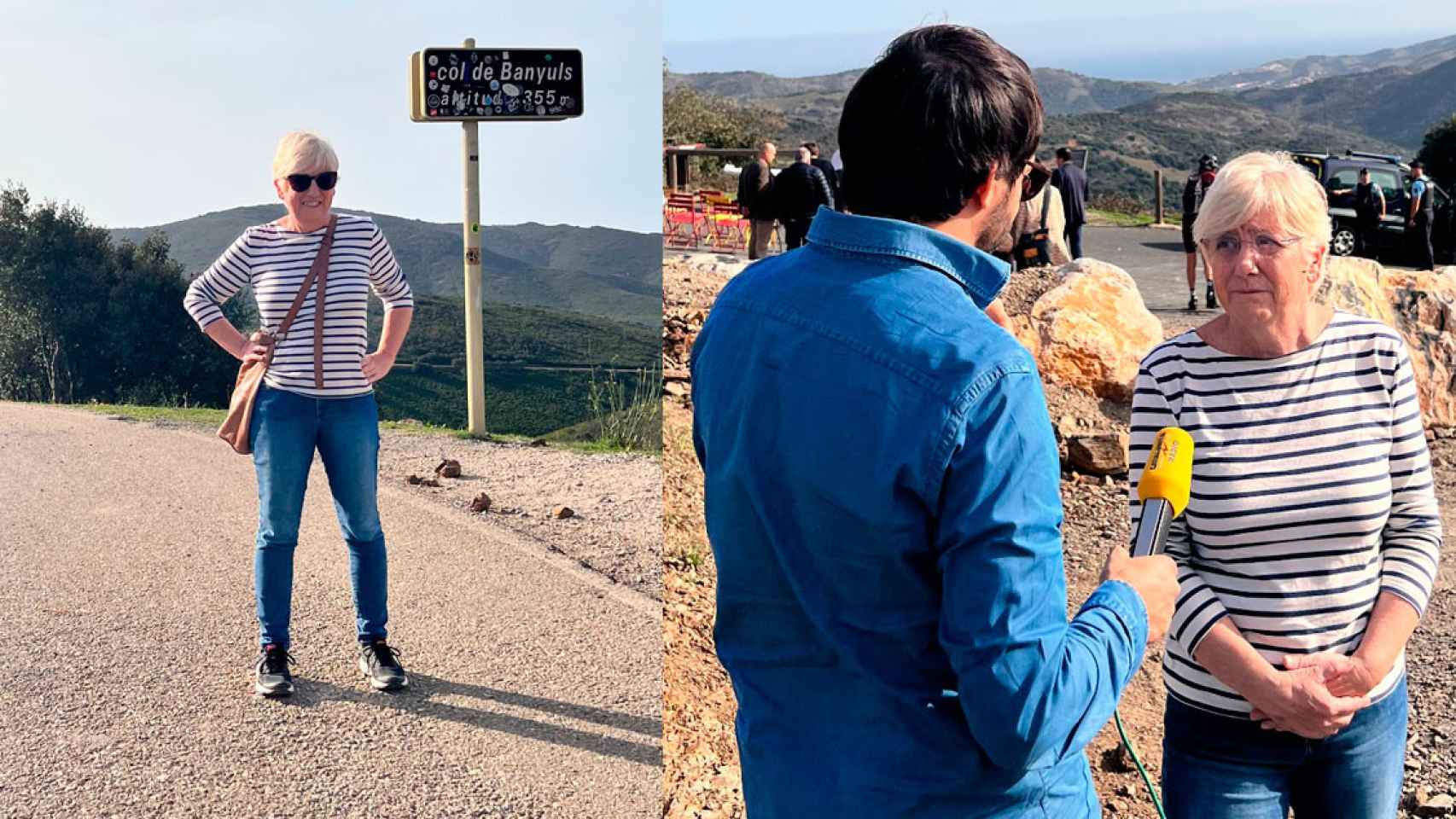 Clara Ponsati, eurodiputada de Junts huida de la justicia, durante la manifestación / Cedidas