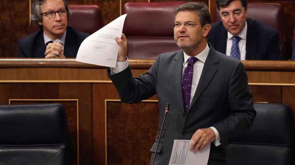 El ministro Rafael Catalá hoy en el Congreso / EFE