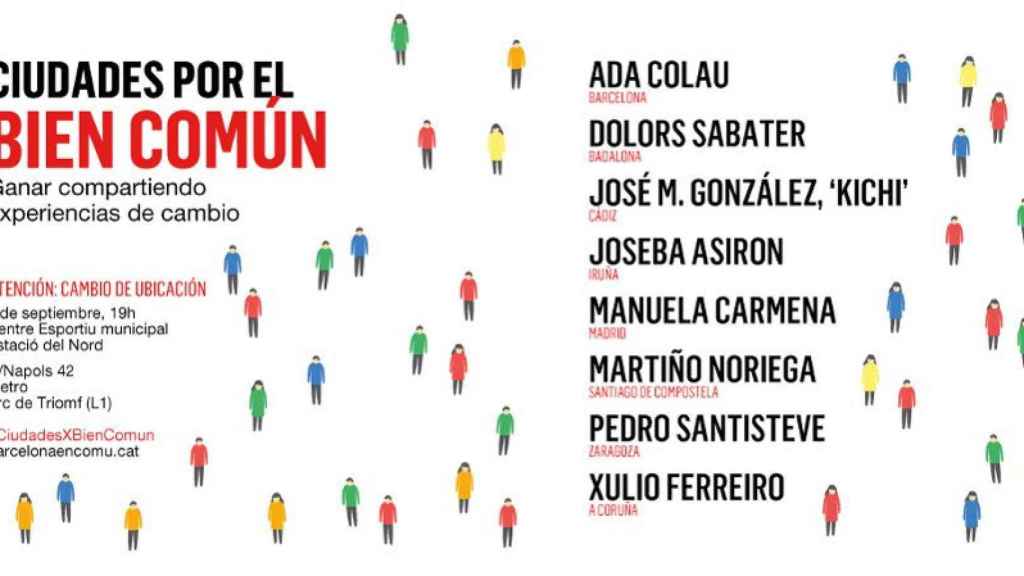 Anuncio del encuentro municipalista Ciudades por el Bien Común.