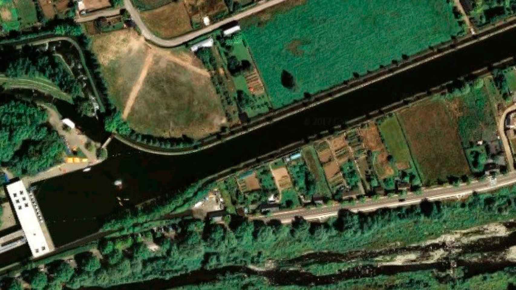 Imagen aérea del canal olímpico de La Seu d'Urgell (Lleida)