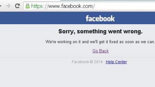 Página de error de Facebook