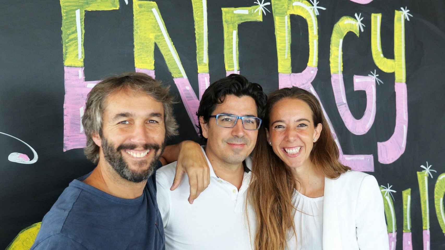 Los fundadores de Holaluz: Oriol Vila, Ferran Nogué y Carlota Pi