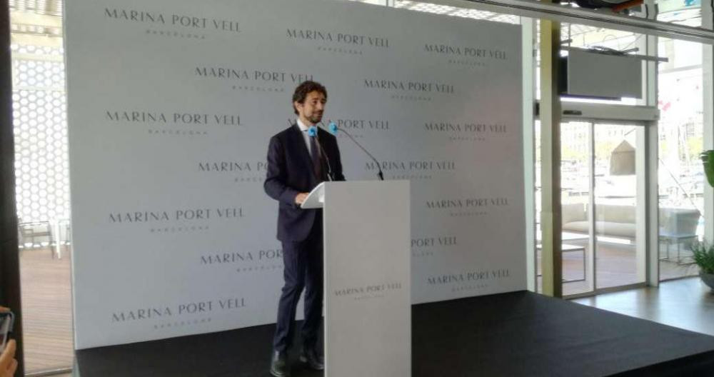 Damià Calvet, presidente del Port de Barcelona durante la rueda de prensa / CG