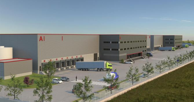 Parte trasera del Segro Logistics Park Getafe II / SEGRO