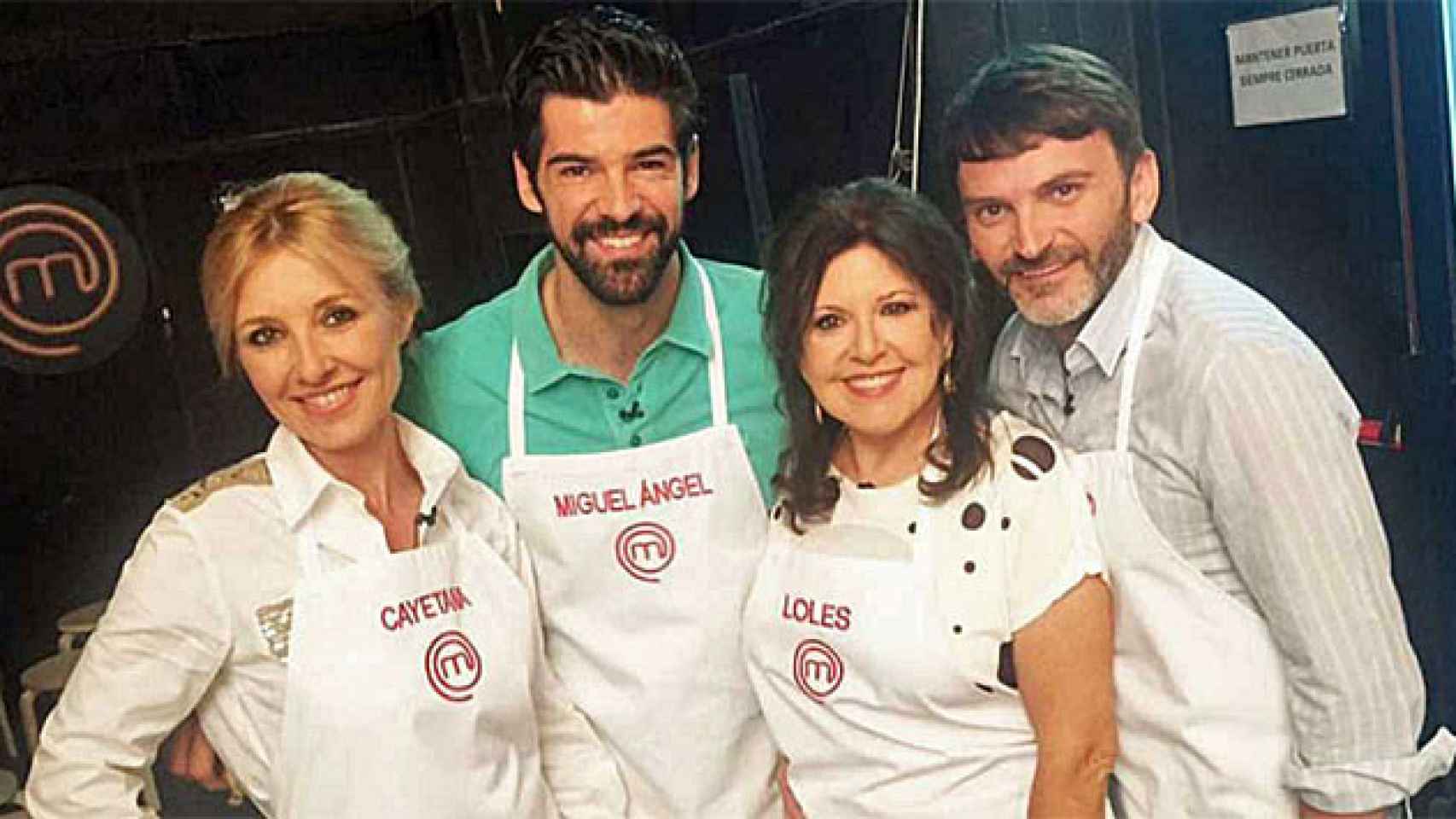 Los cuatro finalistas de MasterChef Celebrity: Cayetana Guillén Cuervo, Miguel Ángel Muñoz, Loles León y Fernando Tejero