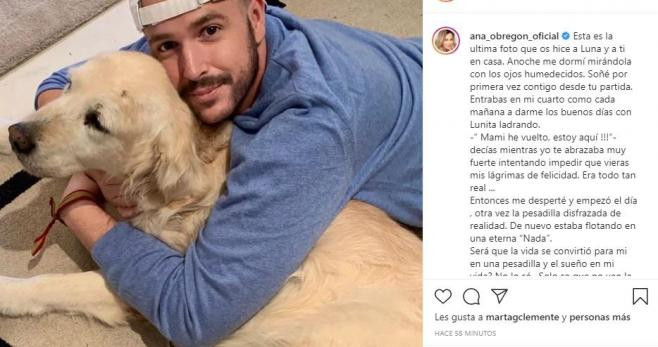 Aless Lequio con su perra Luna INSTAGRAM