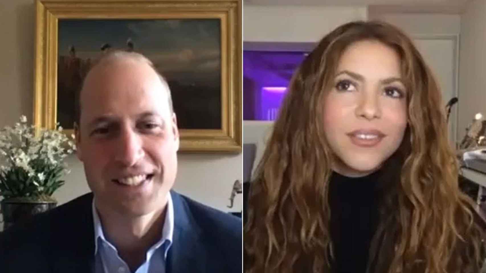 Shakira habla con el príncipe Guillermo