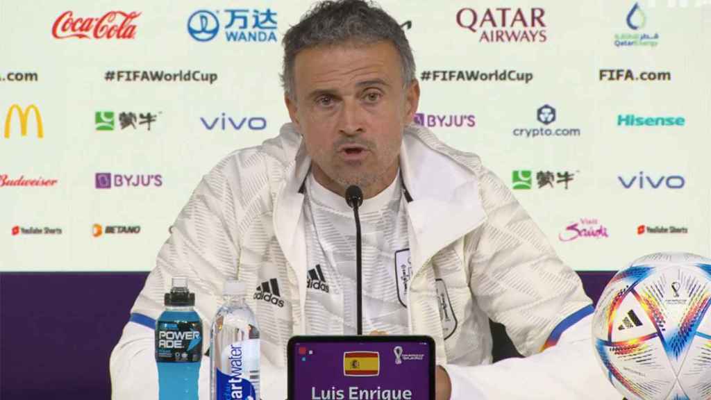 Luis Enrique, durante la rueda de prensa previa al España Alemania / CAPTURA