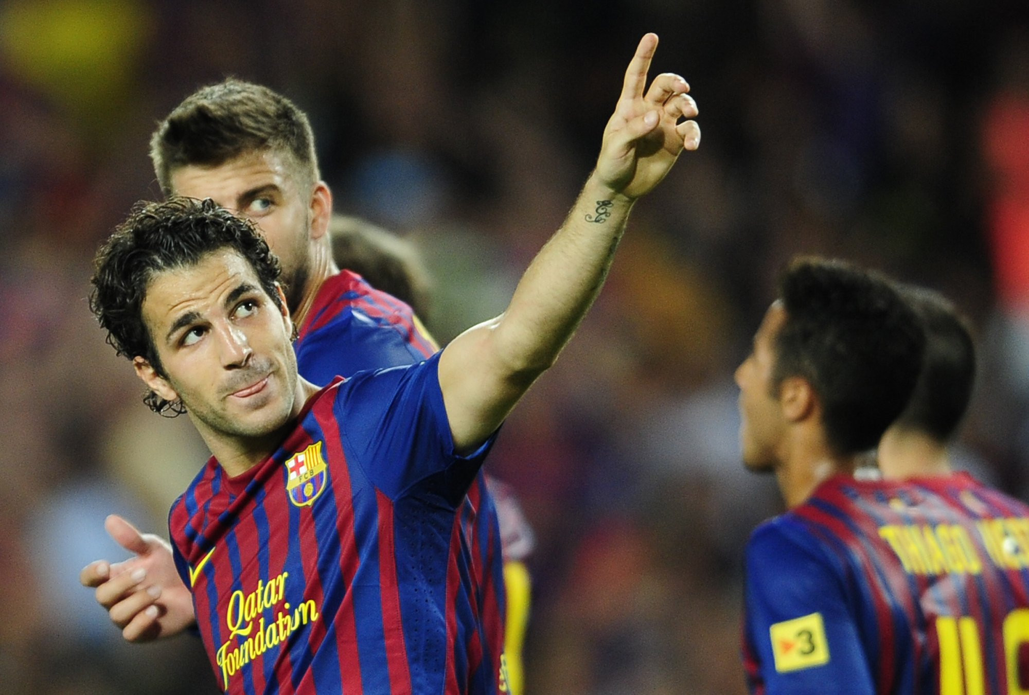 Cesc Fábregas, celebrando un gol en su etapa con el Barça | REDES