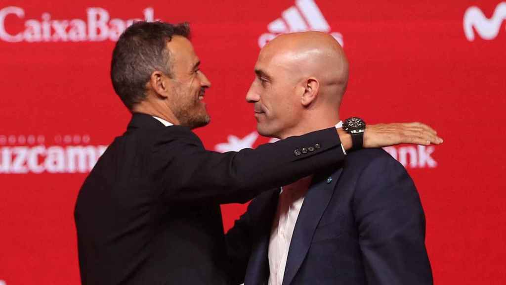 Luis Enrique con Rubiales el día de su vuelta a la Roja / EFE