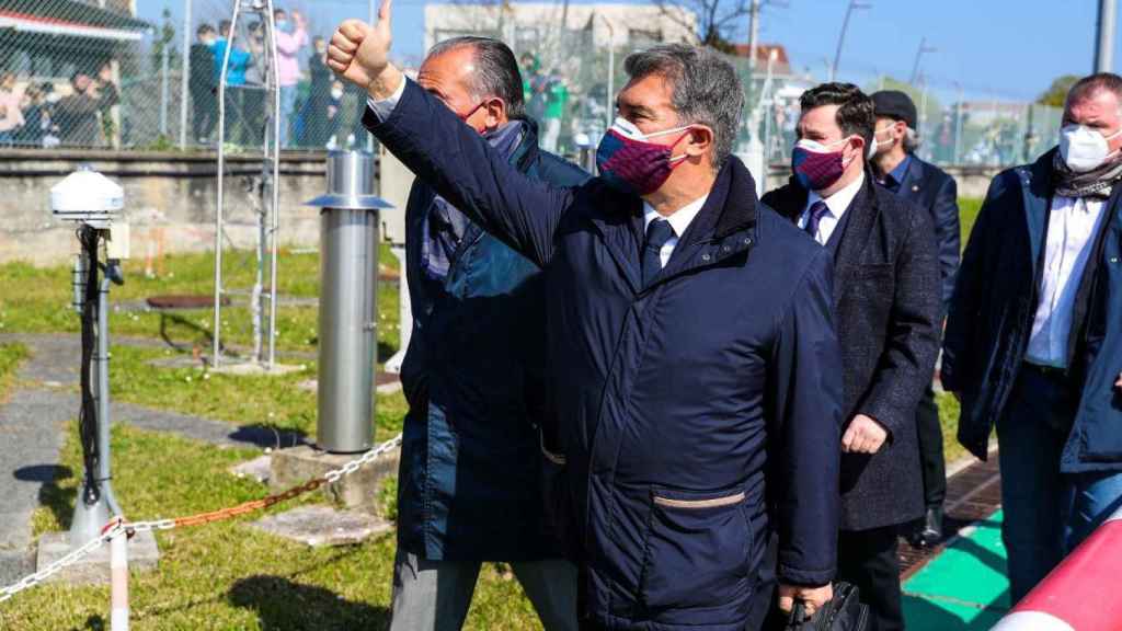 Joan Laporta y su equipo paseando por San Sebastián / Redes